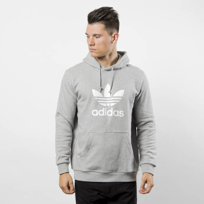 Sweatshirt Adidas Originals Trefoil Hoody medium grey heather DT7963 ...