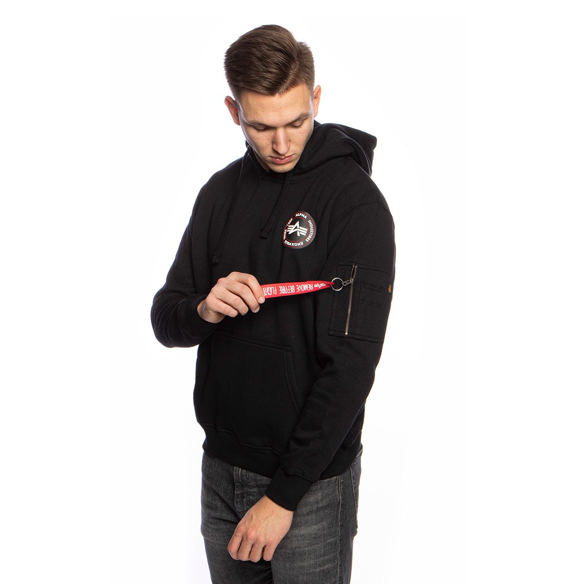 Alpha industries stripe hoodie best sale