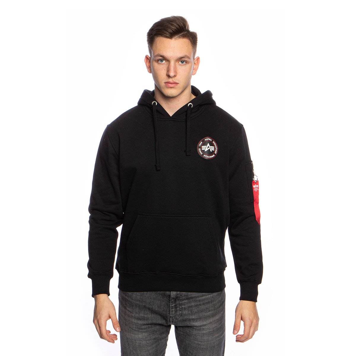 Sweatshirt Alpha Industries RBF Back Stripe Hoody black | Bludshop.com