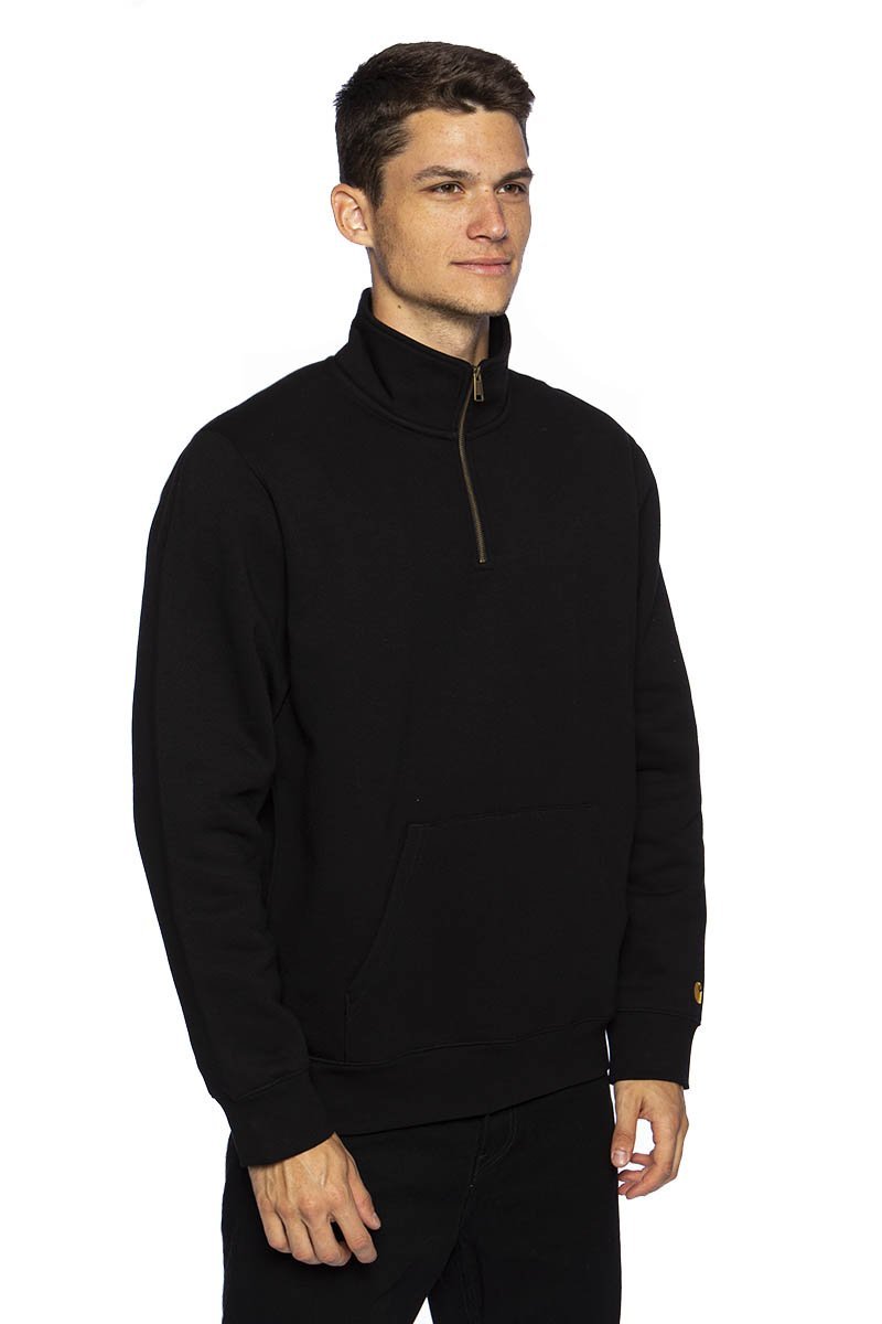 Sweatshirt Carhartt WIP Chase Neck Zip Sweat black Bludshop