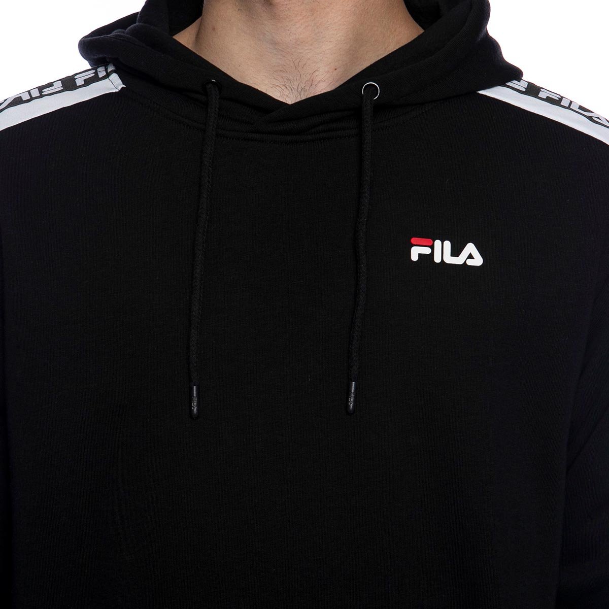 Sweatshirt Fila Men Tefo Hoody black-bright white | Bludshop.com