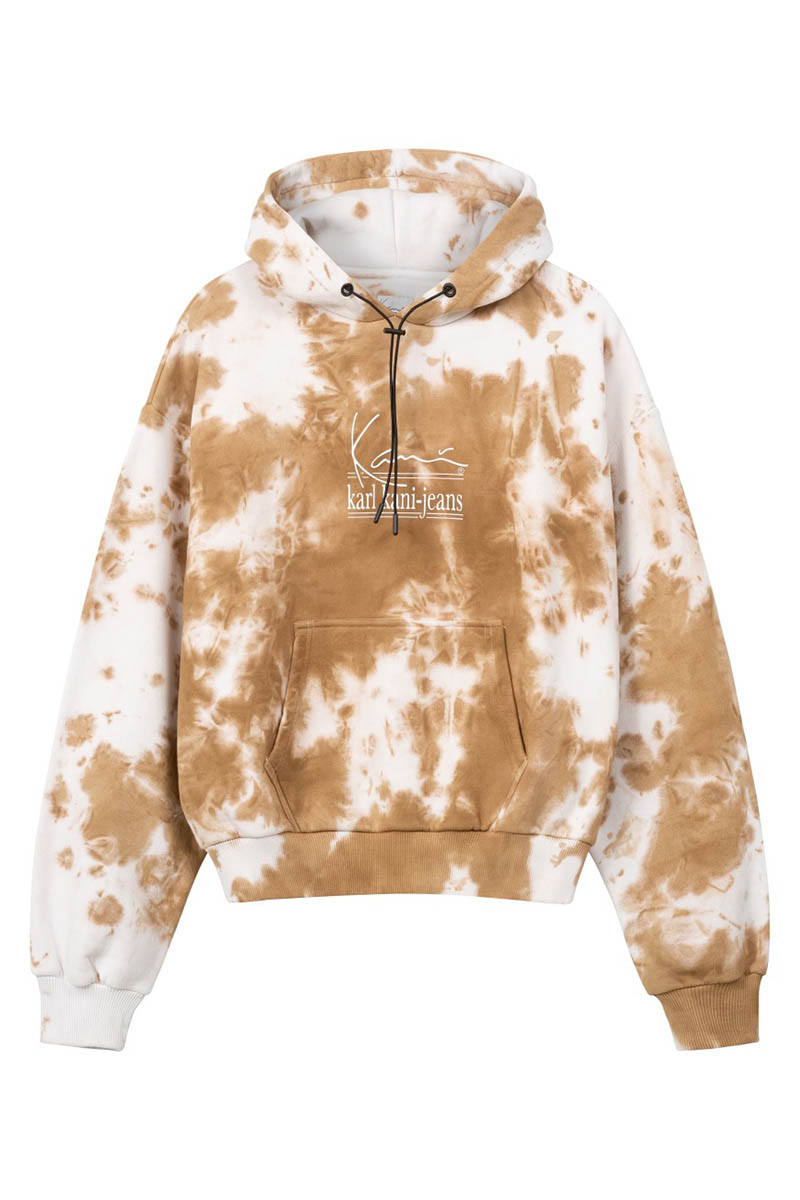 Sweatshirt Karl Kani Signature KKJ Tie Dye OS Hoodie white/sand ...