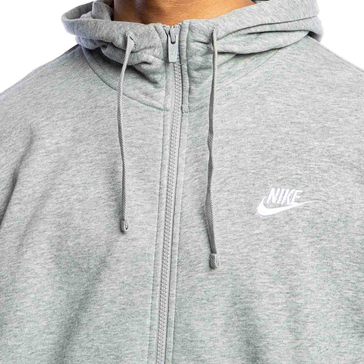 Sweatshirt Nike NSW Club Hoodie FZ FT light grey heather | Bludshop.com