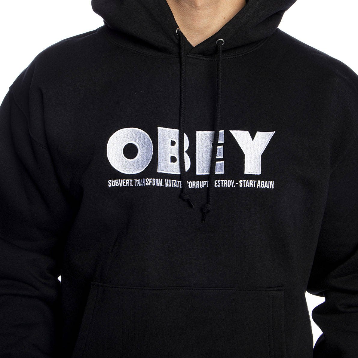 Sweatshirt OBEY Hubbs Hood black Bludshop