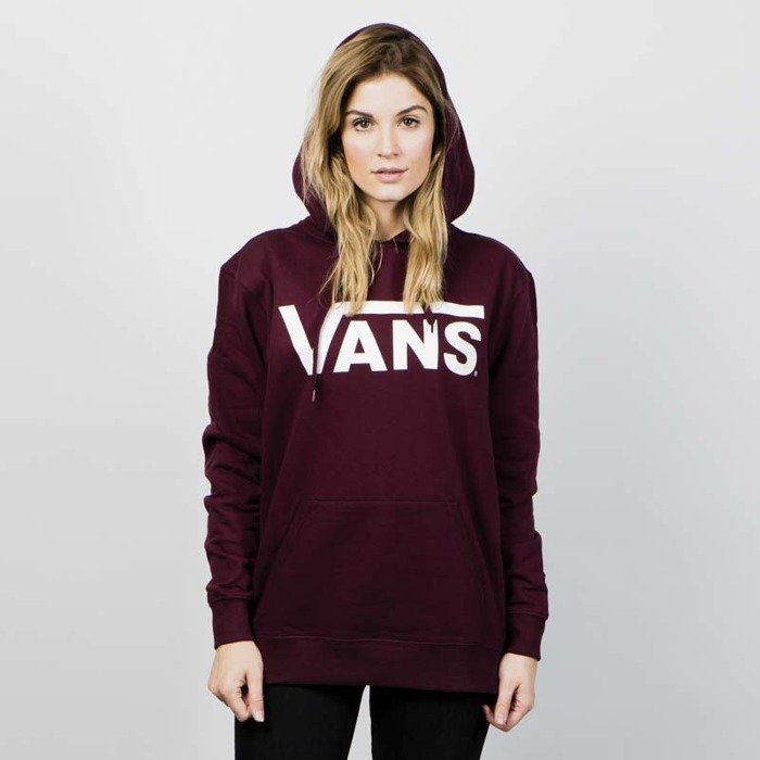 Burgundy vans hoodie on sale womens