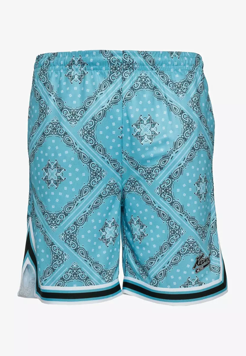 Szorts Karl Kani Varsity Paisley Mesh Shorts cyan blue/black/white