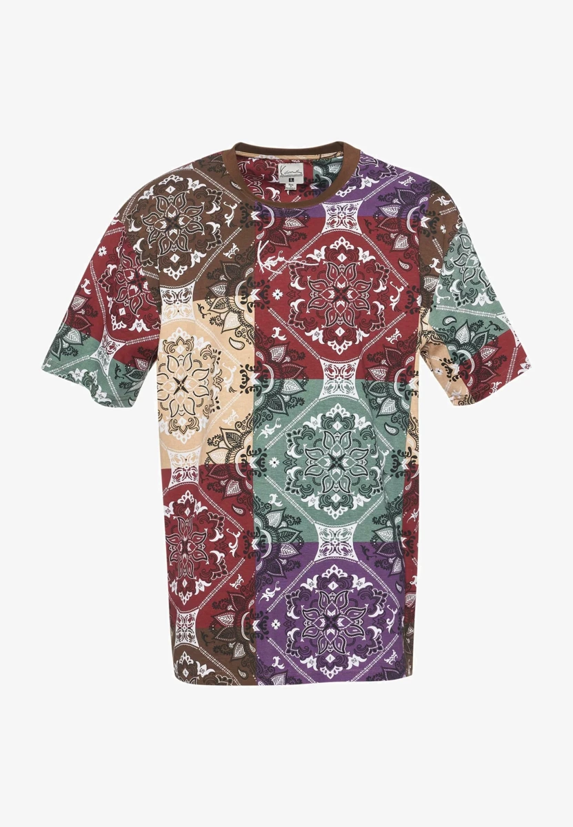 T-shirt Karl Kani Small Signature Paisley Tee dark red/multicolor