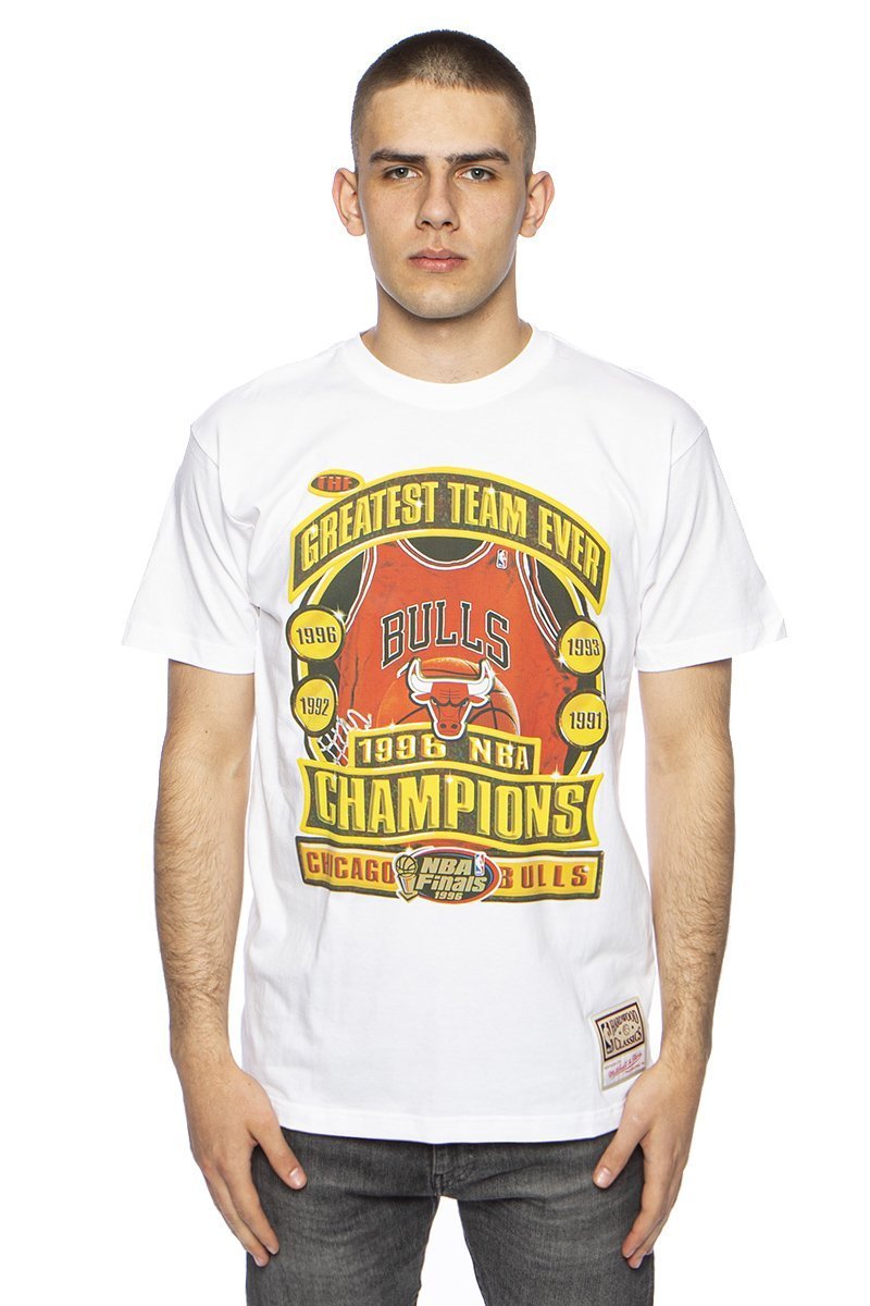 T-shirt Mitchell & Ness Chicago Bulls Champions Print Tee white ...