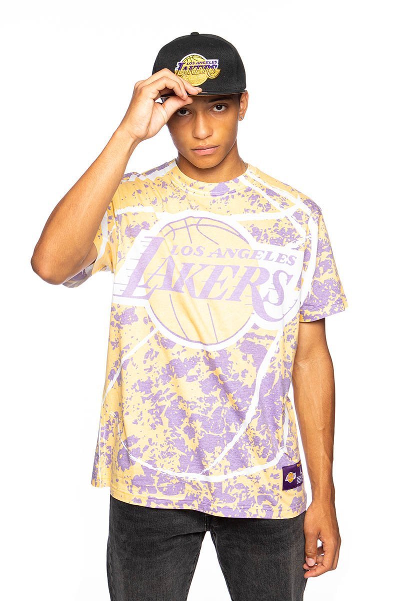 Mitchell & Ness x NBA LA Lakers Big Face 3.0 Black T-Shirt