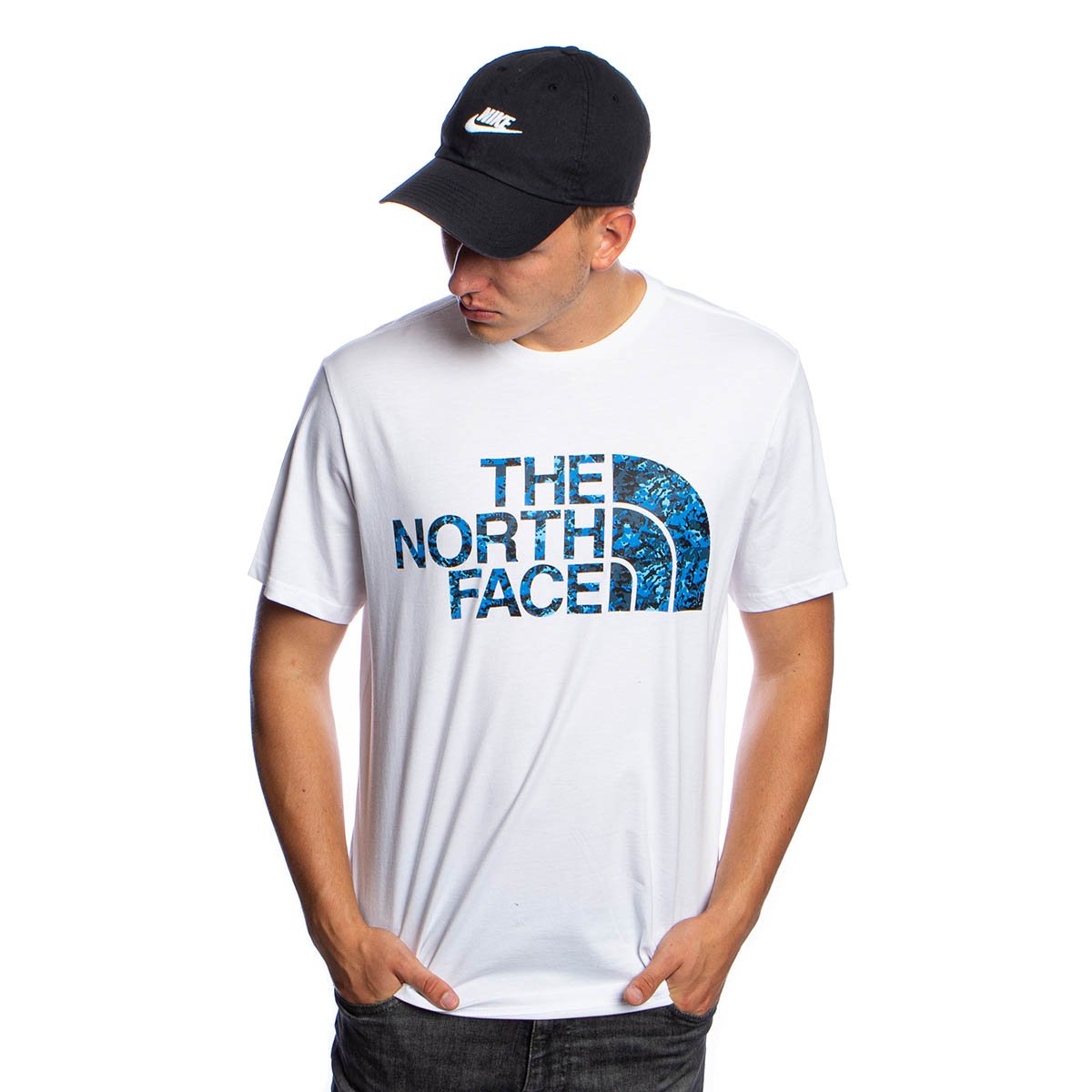 blue north face t shirt