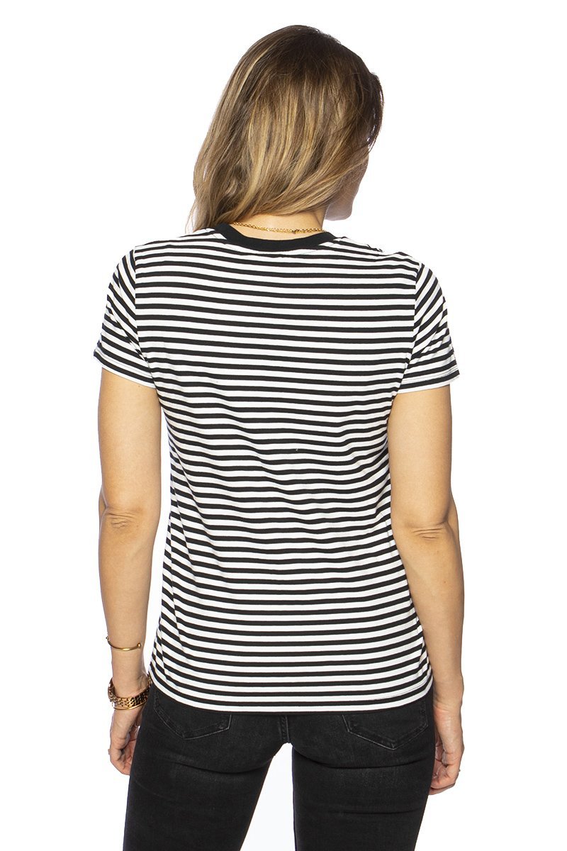 T-shirt WMNS Levi's Perfect Tee Raita Stripe black/white | Bludshop.com