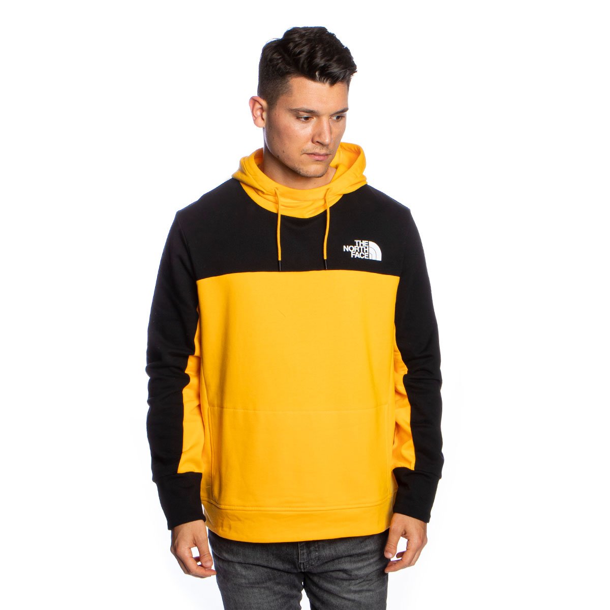 north face black and gold hoodie