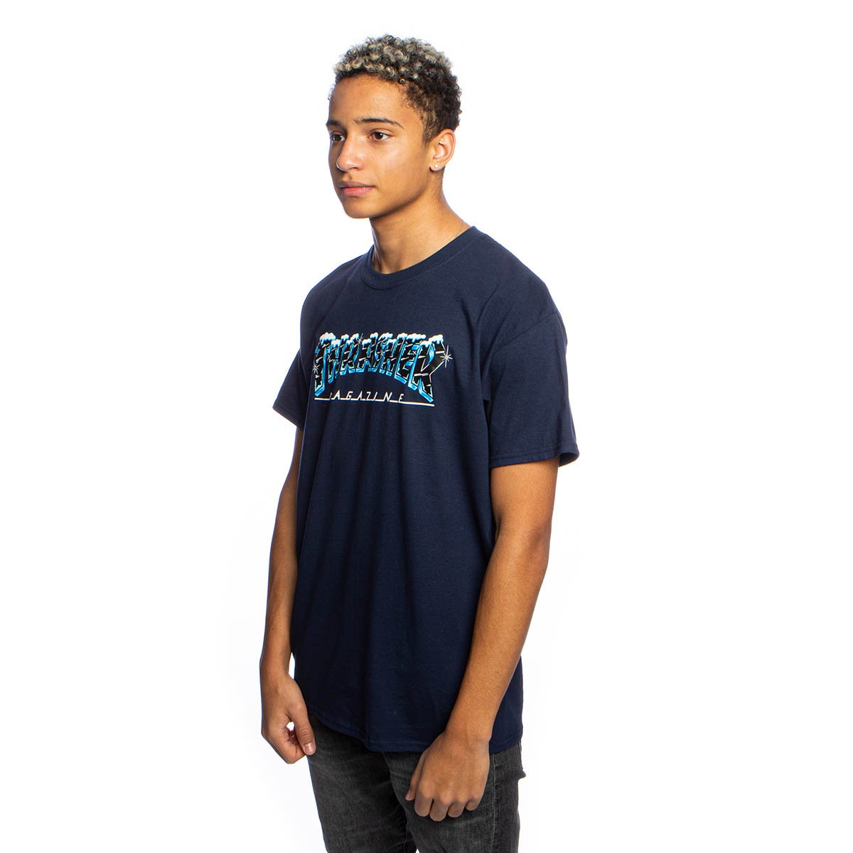 Thrasher Black Ice T-shirt navy blue | Bludshop.com