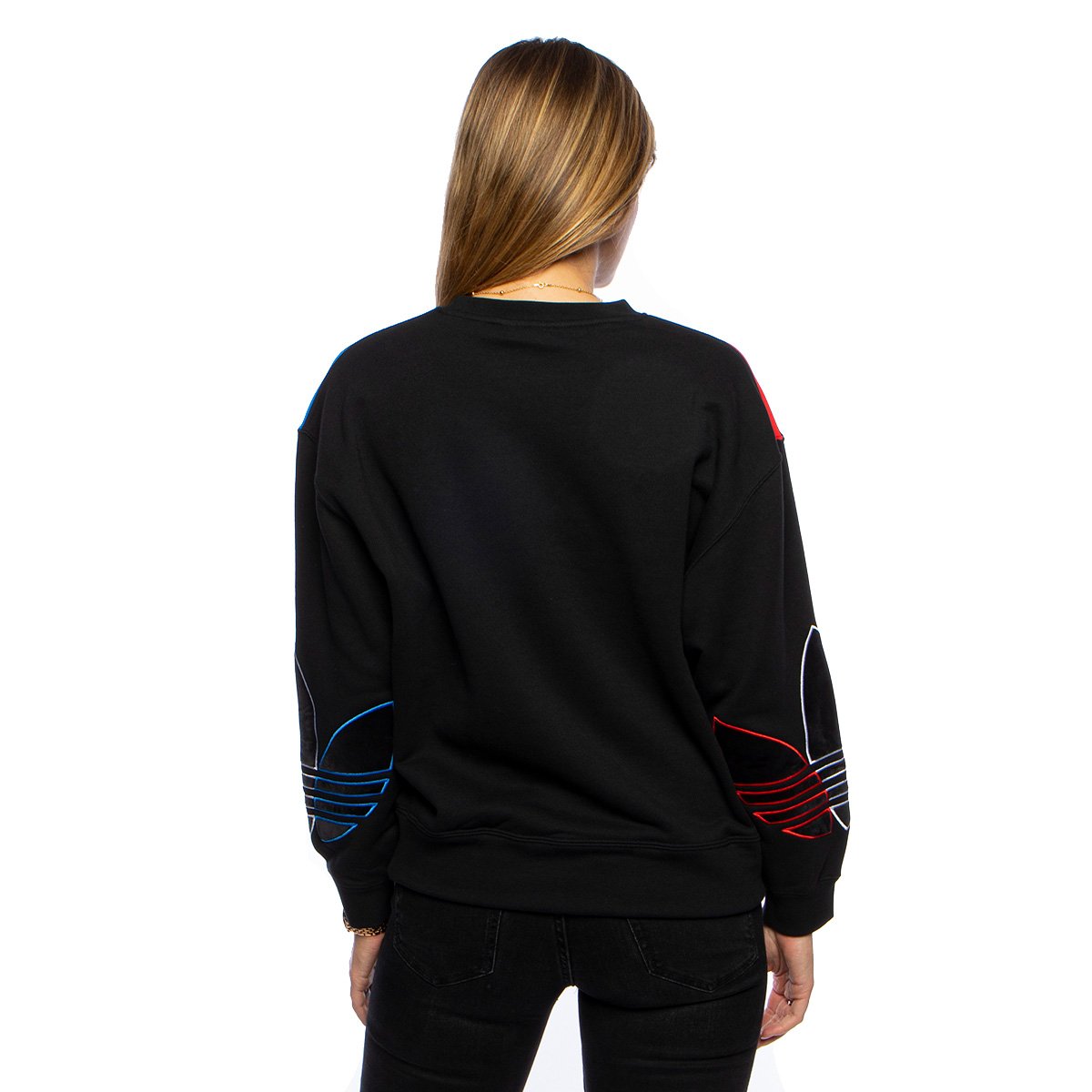 WMNS Sweatshirt Adidas Originals Adicolor Tricolor Trefoil Velvet