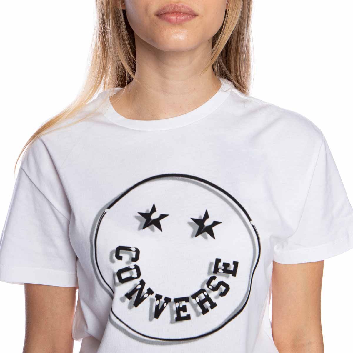 H.Camper WMNS T-shirt Tee RLX white Smiley Converse