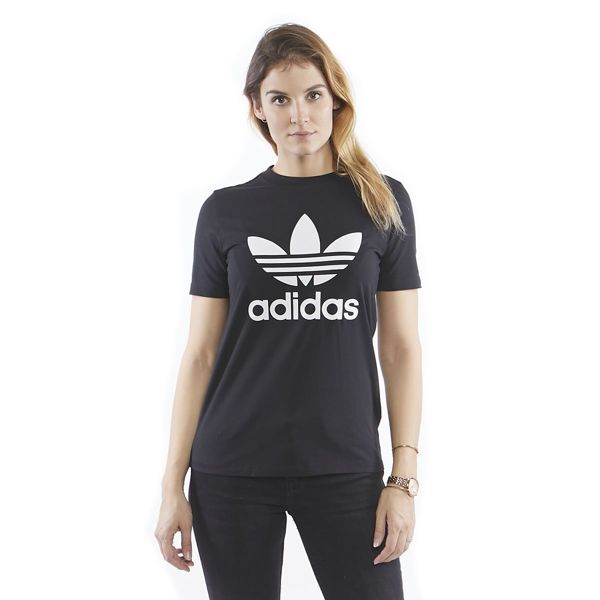 Adidas Originals WMNS Trefoil Tee black/white | Bludshop.com