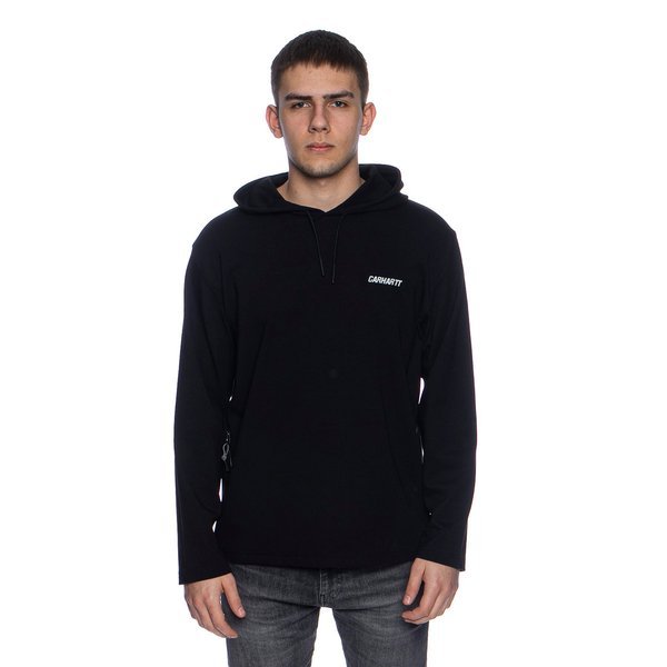 Carhartt WIP Hooded Pace Sweat black/reflective grey | Bludshop.com