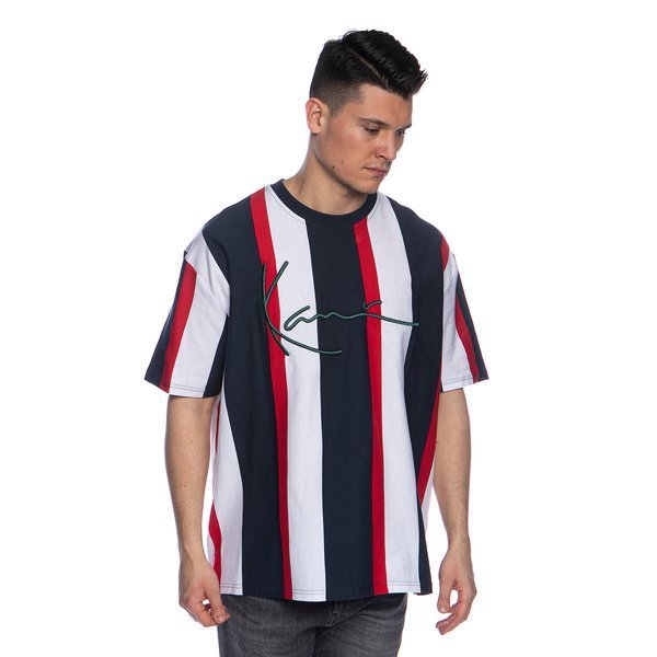 Karl Kani T-shirt Signature Stripe Tee navy/red/white | Bludshop.com