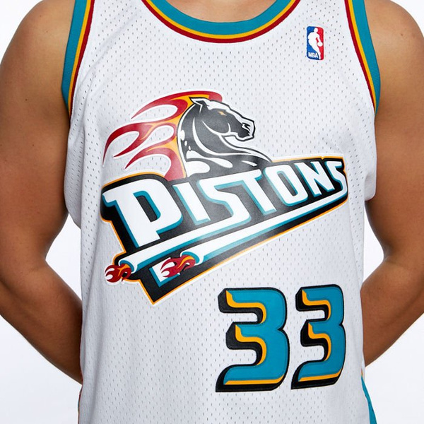 Mitchell & Ness Detroit Pistons 33 Grant Hill white Swingman Jersey