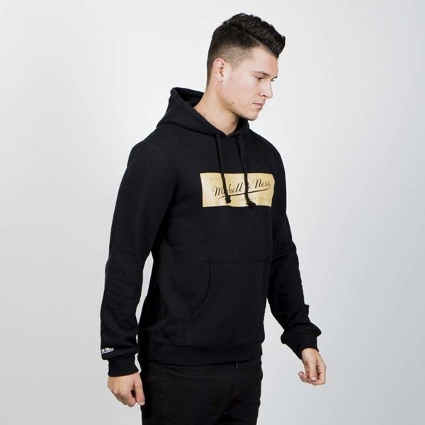 Mitchell & Ness sweatshirt Logo M&N Hoody black / gold Box Logo ...