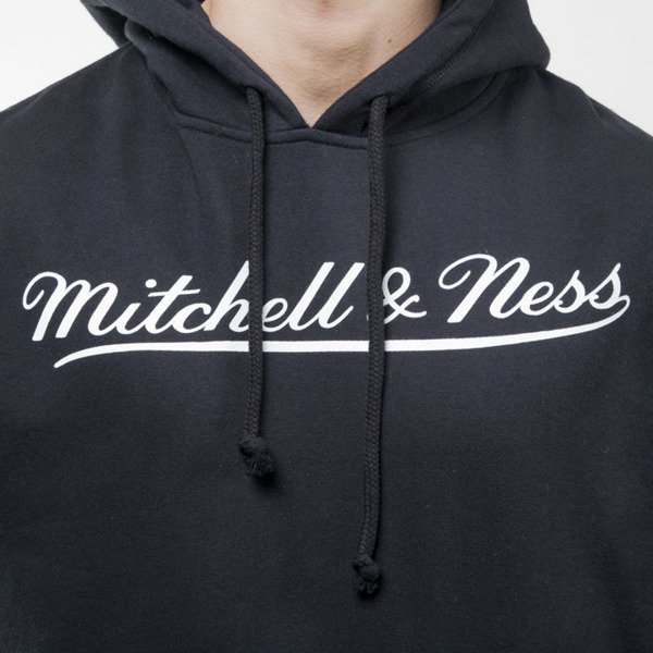 Mitchell Ness Script Logo Black Crew Neck Sweatshirt Mens Pullover Jumper  A39E