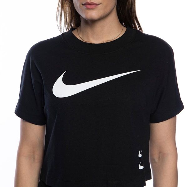 Nike women t-shirt NSW Swoosh Top SS black | Bludshop.com