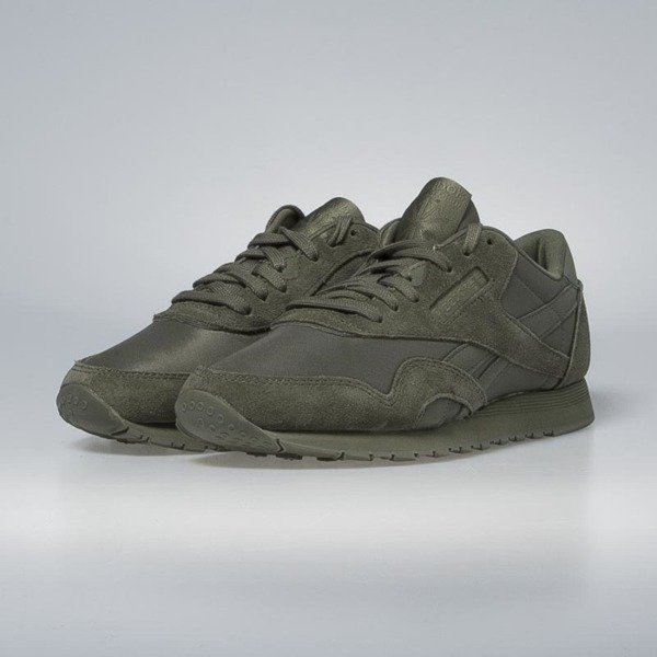 reebok classic nylon trainers hunter green