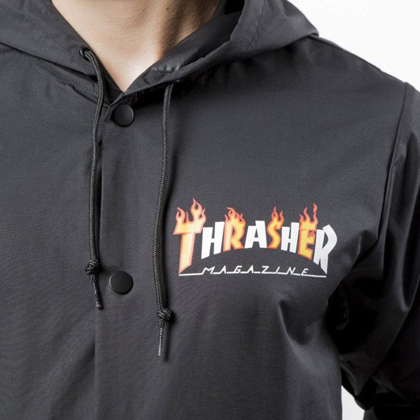 Thrasher flame mag coach hotsell jacket black