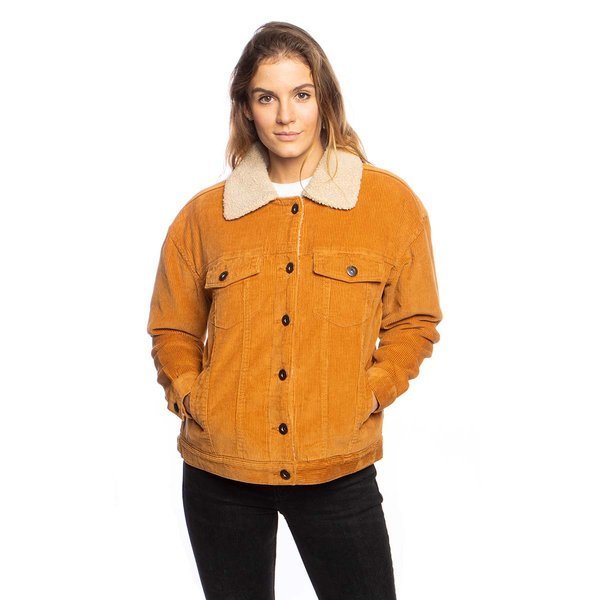 Urban Classics Ladies Oversize Sherpa Corduroy Jacket toffee/beige ...