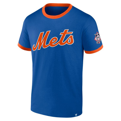 Koszulka Fanatics Fundamental SS Biblend Ringer Tee New York Mets deep royal/dark orange
