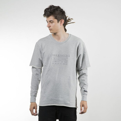 Cayler & Sons BLACK LABEL sweatshirt Box Cut Off Layer Crewneck grey heather / grey BL-CAY-SU16-AP-03-01