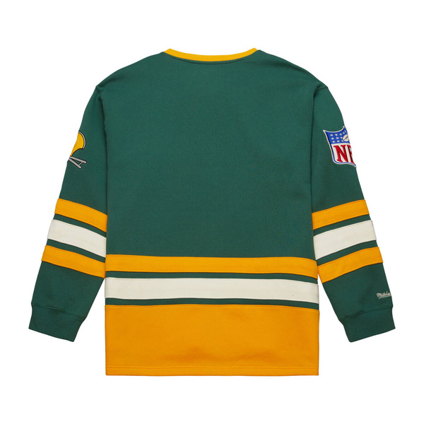 Bluza Mitchell & Ness NFL Heritage Lace-up Crew Vintage Logo Green Bay Packers green