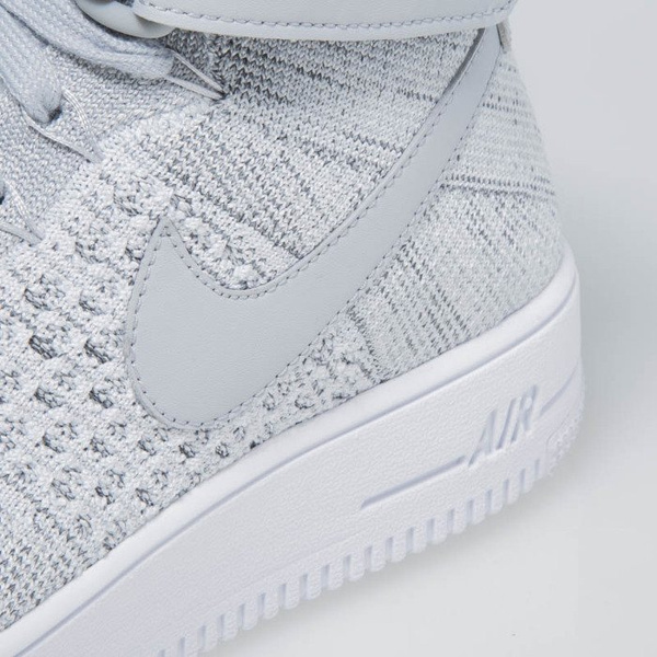Sneakers buty Nike Air Force 1 Ultra Flyknit Mid wolf grey / wolf grey-white 817420-003