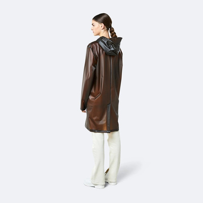 Kurtka damska Rains Transparent Hooded Coat Jacket brązowa