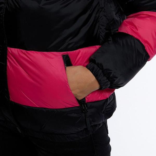 Damska Kurtka zimowa FIla Women Reilly Puff Jacket black-tillandsia-purple-pink yarrow