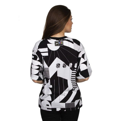 Nike women t-shirt NSW NSP Top SS AOP black / white / toxic green