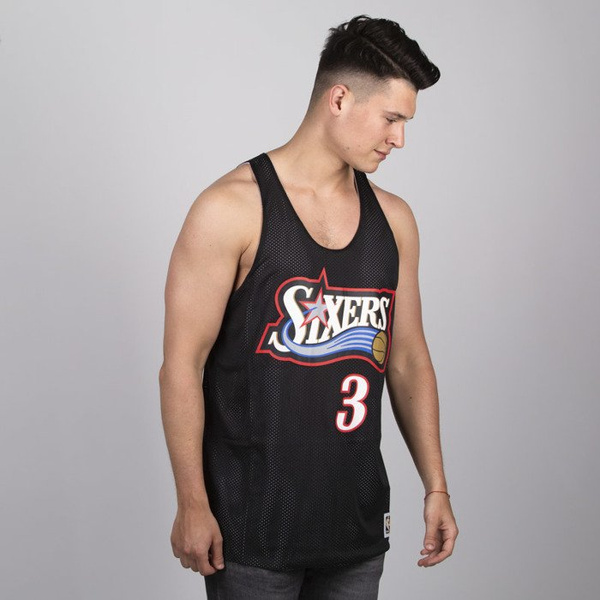 Mitchell & Ness Tank Top Philadelphia 76ers #3 Allen Iverson black / white NBA Reversible Mesh Tank