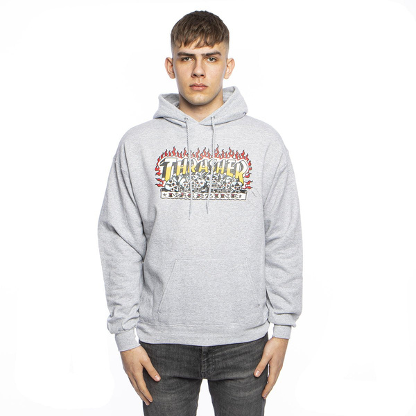Bluza Thrasher Krak Skulls Hood szara