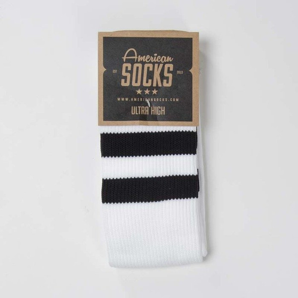 Skarpety American Socks Old School - Ultra High white / black - black - black
