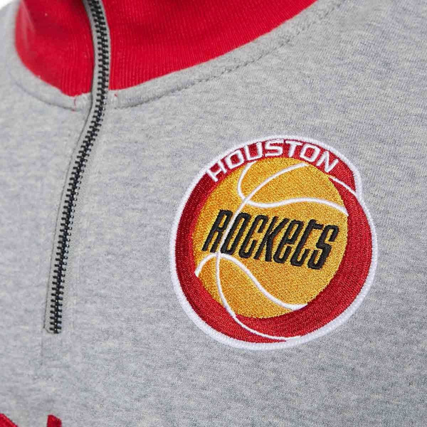 Bluza Mitchell & Ness Houston Rockets Sealed The Victory 1/4 Zip grey heather/red
