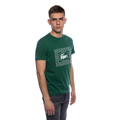 Koszulka Lacoste Men's Crocodile Print Crew Neck T-shirt zielona