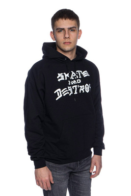 Sweatshirt Thrasher Skate And Destroy Hood black
