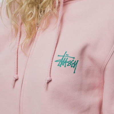 Stussy sweatshirt Basic Stussy Zip Hood dusty rose WMNS