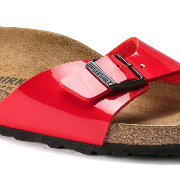 Klapki damskie Birkenstock Madrid BS Narrow Fit czerwone (1019460)
