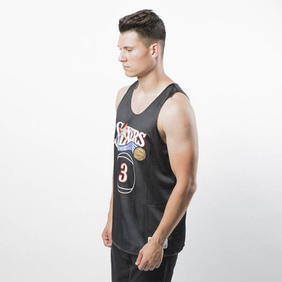 Koszulka dwustronna Mitchell & Ness Philadelphia 76ers Allen Iverson black / white Name / Number Reversible Mesh