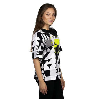 Nike women t-shirt NSW NSP Top SS AOP black / white / toxic green