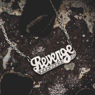 GLD Revange Iced Tail Silver Pendant 16" Silver 925