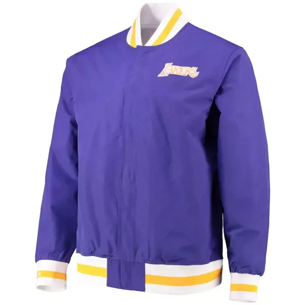Kurtka Mitchell & Ness Los Angeles Lakers 75th Anniversary Warm Up Jacket fioletowa