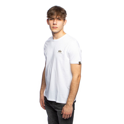 Alpha Industries Basic Small Logo Foil Print T-shirt white/yellow gold
