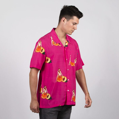 Koszula HUF Peachy SS Woven Shirt fuchsia